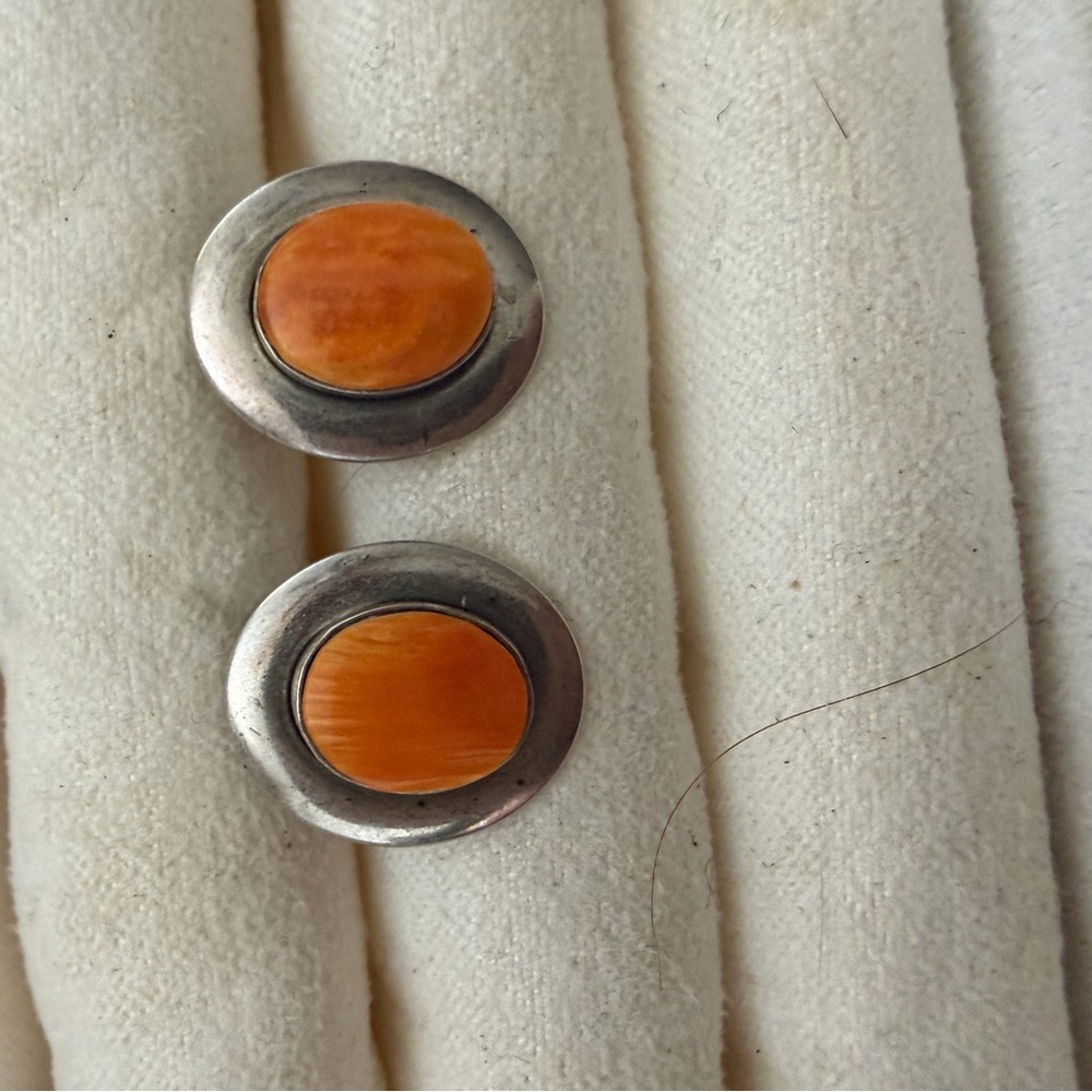 Orange Spiny Earrings